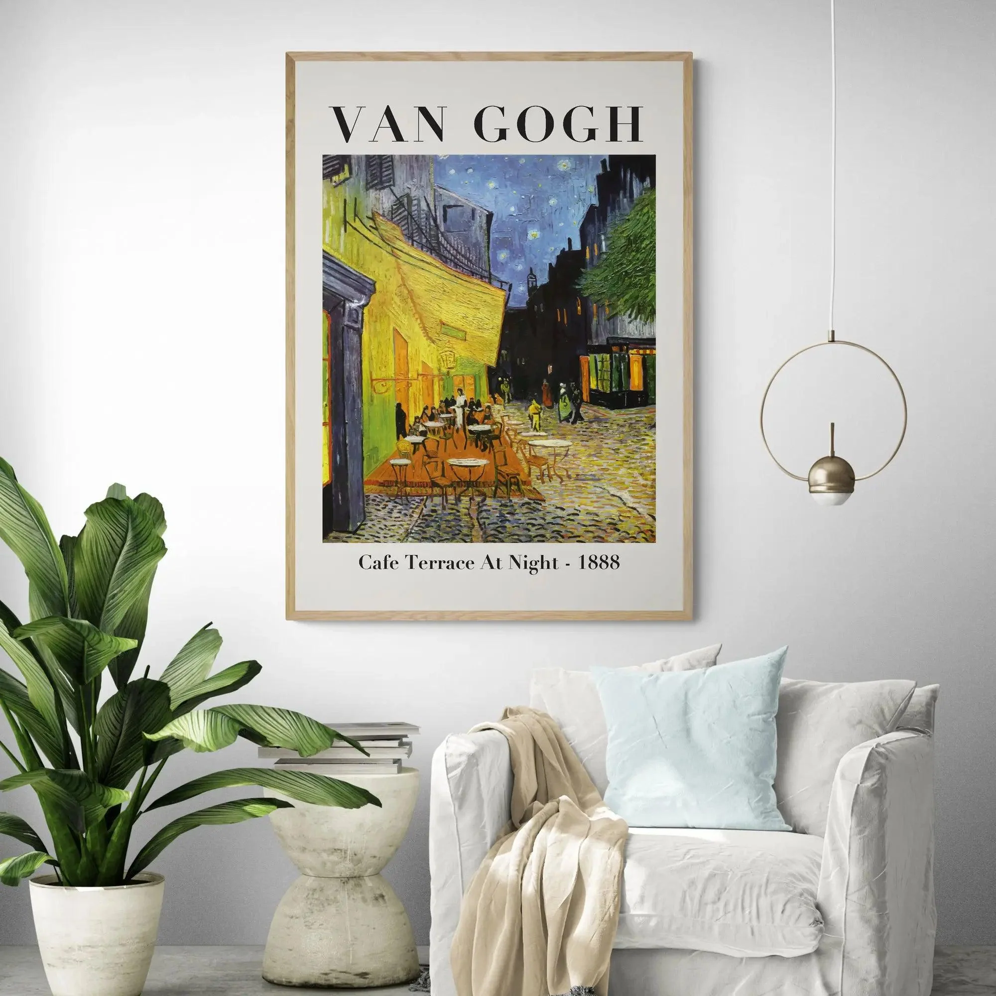 Cafe Terrace At Night by Vincent van Gogh — Bordered - Image 4