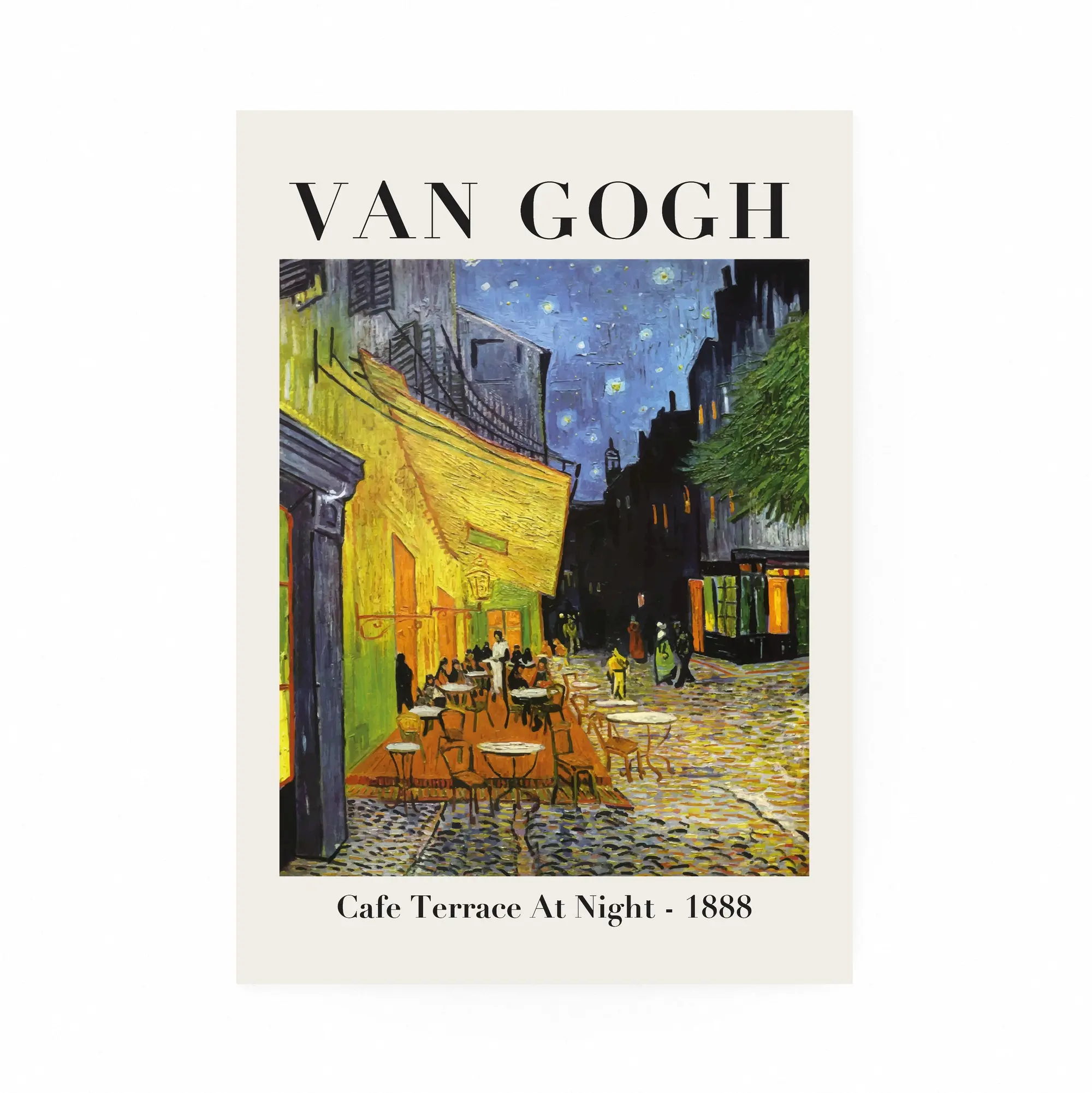 Cafe Terrace At Night by Vincent van Gogh — Bordered - Image 5